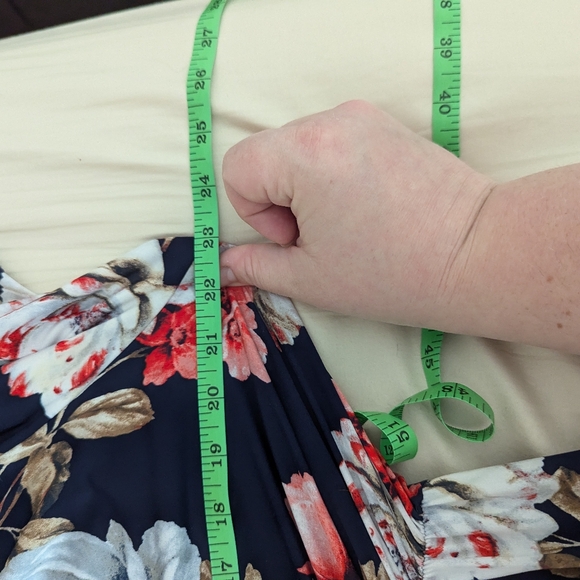 TuaTua+ 2X High-Low Floral Wrap Dress Blue and Pink - Picture 6 of 7